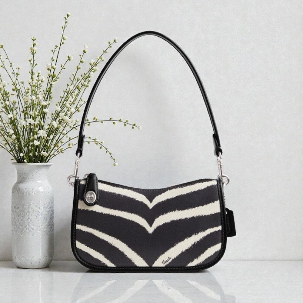 Coach Swinger Bag 20 With Zebra Print CM514